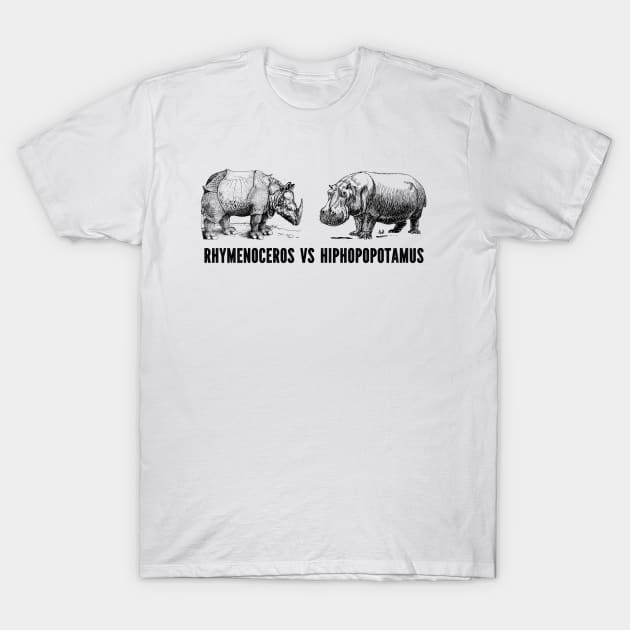 Flight of the Conchords rhymenoceros VS hiphopopotamus T-Shirt by Teessential